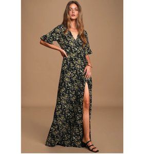 Floral Print Wrap Maxi Dress